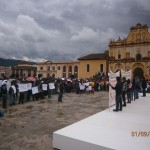 Realizaron un mitín en la plaza central de San Cristóbal de las Casas. Foto: Fredy Martín.