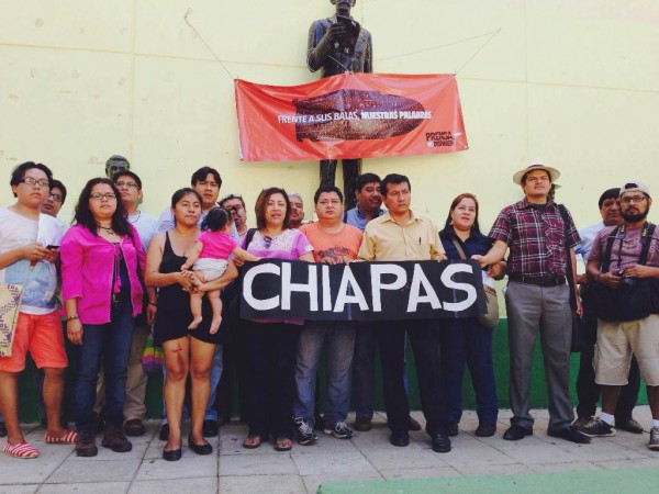 Periodistas de Chiapas se suman a la campaña "Frente a sus balas, nuestras palabras". 