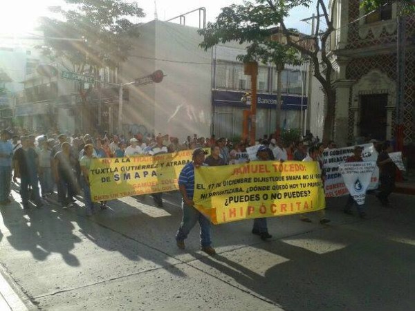 En Tuxtla se han realizado diferentes marchas en contra de la privatización del Smapa. Foto: Isaín Mandujano/ Chiapas PARALELO.