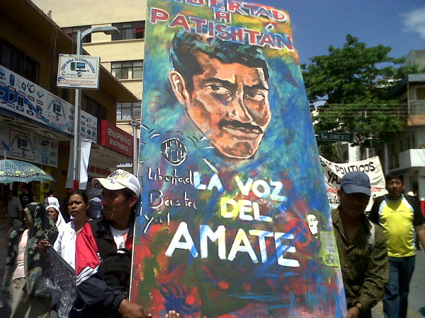 Exigen liberación del profesor indígena Alberto Patishtán. Foto: Sandra de los Santos/ Chiapas PARALELO. 