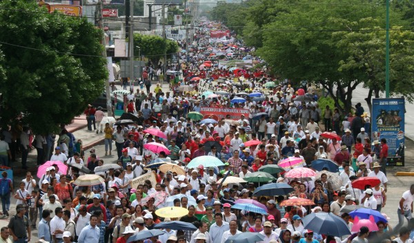 Se espera en la megamarcha del domingo 9, una movilización de más de 60 mil manifestantes. Foto:; Isaín Mandujano/Chiapas PARALELO