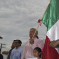 López Obrador se pronuncia por Chiapas durante el Grito de Independencia. Foto: Cortesía