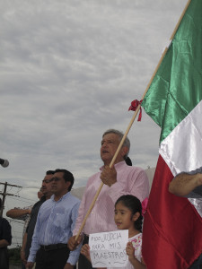 López Obrador se pronuncia por Chiapas durante el Grito de Independencia. Foto: Cortesía