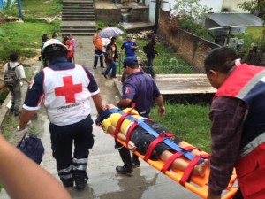 Una personas resultó lesionada a consecuencia del derrumbe en Comitán. Foto: Fredy Martín Pérez/Chiapas PARALELO