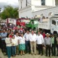 Trabajadores del Ayuntamiento de San Cristóbal denuncian que existe la amenaza de despido contra 68 empleados municipales.  Foto: Amalia Avendaño/Chiapas PARALELO