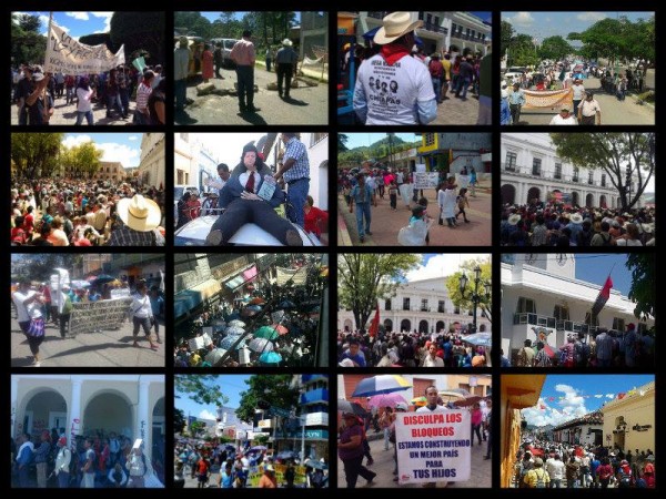 Acciones de movilización y protesta en Chiapas. Fotocomposición: Chiapas PARALELO