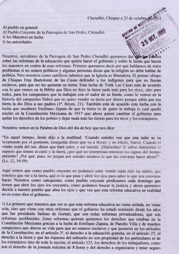 Carta del pueblo creyente a maestros y maestras 01