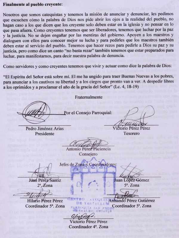 Carta del pueblo creyente a maestros y maestras 03