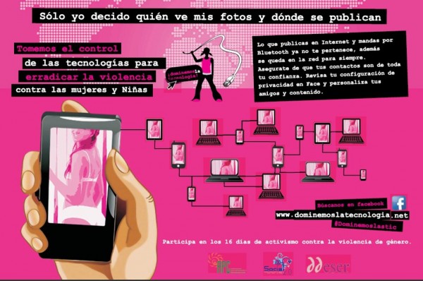 El texto sobre "Contraseñas" es parte de la campaña "Dominemos la tecnología que en México la implementa APC y Ddsser para empoderar a las mujeres en el uso de los recursos tecnológicos.