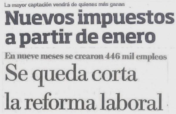 Nuevos impuestos a partir de enero Se queda corta la reforma laboral