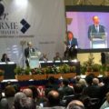 El rector de la Unach, Jaime Valls, en la presentación de su tercer informe de actividades.