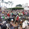 Tricicleros que recogen basura en Tapachula se manifiestan. Foto: Cesar Rodríguez