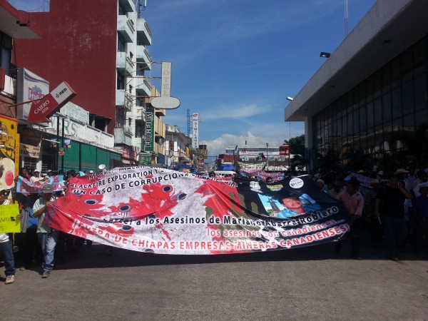 Chiapanecos pidieron se cancelen los permisos de extracción minera en Chiapas. Foto: Benjamín Alfaro