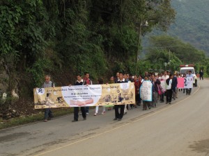 En la marcha participaron estudiantes de Guatemala y de México. Foto: Cortesía/ Chiapas PARALELO.