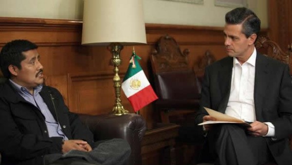 Patishtán en reunión con el Presidente Enrique Peña Nieto. Foto: Presidencia de la República