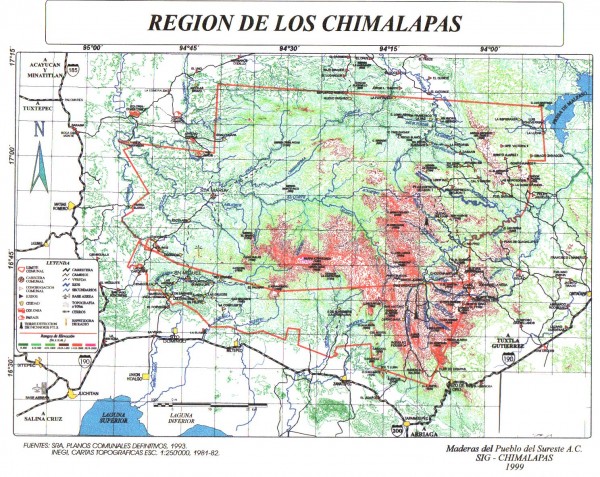 Mapa de Los Chimalapas