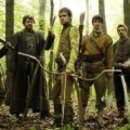 Los personajes de la serie de Robin Hood de la BBC de Londres. 