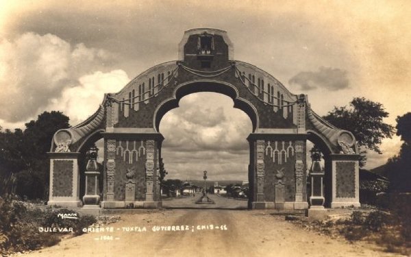 La entrada Oriente de Tuxtla.  Foto: Archivo/Museo de la Ciudad