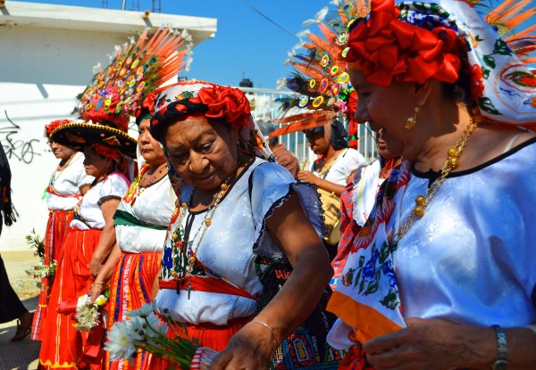 Danza de Yomoetzé realizado por mujeres zoques. Foto: Mag Servan/ Chiapas PARALELO.