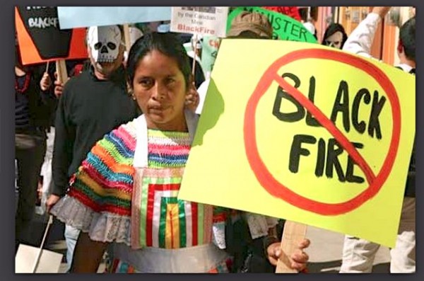 Protesta contra minera de Canadá. Foto: Cortesía