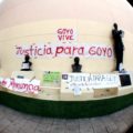 Periodistas de Chiapas que protestaron en el Parque de La Libertad, junto al monumento del Dr. Belisario Domínguez, el miércoles 12. Foto: Isaín Mandujano/Chiapas PARALELO