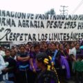 Marcha para exigir solución a la disputa de tierras entre Chenalhó y Chalchiuitán. Foto: ARCHIVO