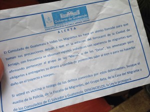 Alerta consulado a migrantes por agresiones de Zetas y Maras.