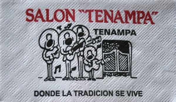 © El famosísimo Tenampa. Servilleta de papel. Ciudad de México (2011)