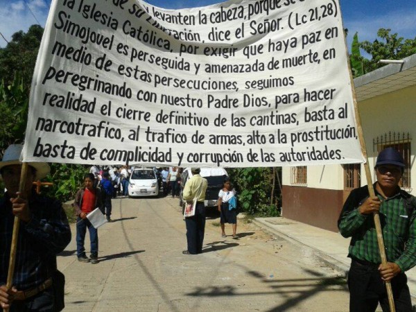 Marcha Simojovel para exigir seguridad y cese a amenazas. Foto: Koman Ille