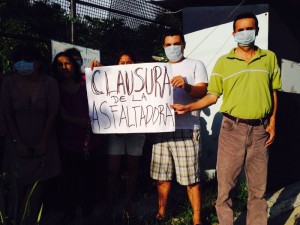 Protesta contra asfaltadora COMASUR. Foto: Chiapas Paralelo