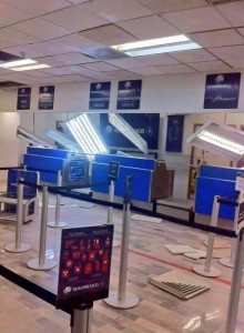 Terminal del aeropuerto de Tapachula suspendió vuelos por los daños. Foto: Cortesía
