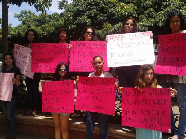 Campaña en contra del acoso sexual en Tuxtla. Foto: Cortesía. 