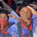 Mujeres indígenas zapatista en La Realidad, durante la clausura del  Encuentro de Pueblos Zapatistas con los Pueblos Originarios de México “David Ruiz García”, realizado del 4 al 9 de agosto en esta comunidad enclavada en una cañada de la Selva Lacandona. Foto: Elizabeth Ruiz