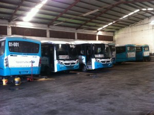  35% del parque vehícular del Tapachultecobus, se encuentra descompuesto. Foto: Cesar Rodríguez