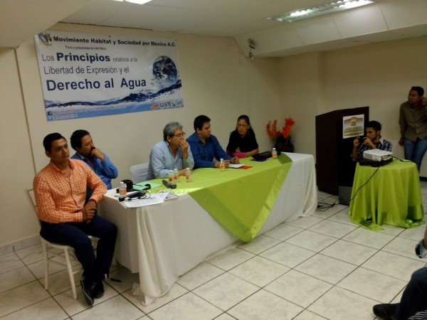 Foro "Los Principios relativos a la Libertad de Expresión y el Derecho al Agua" celebrado el pasado jueves en Tuxtla Gutiérrez.