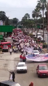 En Tapachula, la marcha de maestros, estudiantes , campesinos y amas de casa también congregó a miles de personas. 