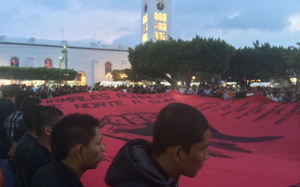 Alumnos de la Escuela Normal Rural Mactumactzá fue la primera de Chiapas en iniciar acciones de apoyo para Ayotzinapa. Foto: Chiapas Paralelo