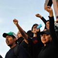 Estudiantes de luto por Ayotzonapa. Foto: Rafael Hernández