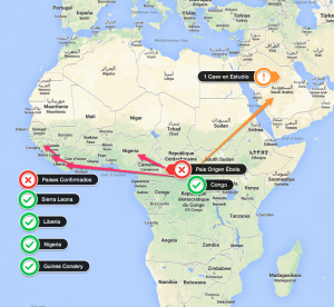 Los países mas afectados son Guinea, Sierra Leona y Liberia.