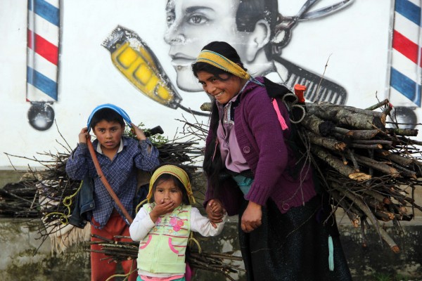 Desde temprano, la familia sale a recoger algo de ramas y palos secos que les permitan obtener algunas ganancias. Foto: Elizabeth Ruiz