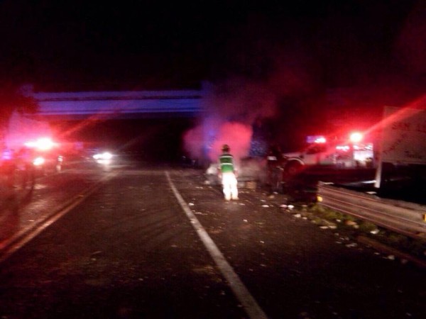 Imagen tras el zafarrancho en la autopista Chiapa-Sancris