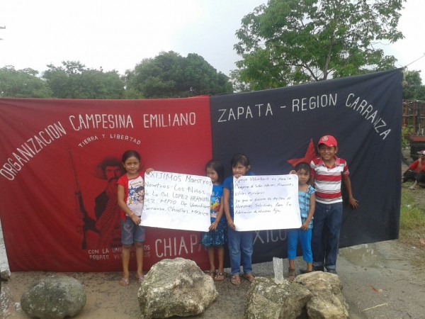 Manifestación de niños campesinos en Carranza. Foto: Cortesía