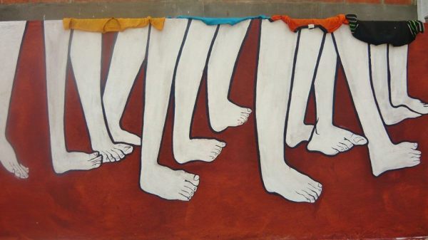 Caminantes. Del mural en La 72. Foto: Saúl Kak