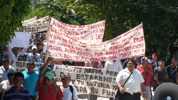 Manifestación de habitantes de Salto de Agua, Chiapas. Foto: Cortesía