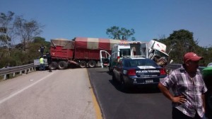 Este fue el trailer de AVIMARCA que ocasionó el grave accidente. 