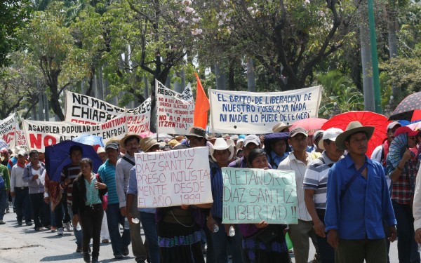 Marcha del Pueblo Creyente de Simojovel y parroquias de región norte. Foto: Ángeles Mariscal/ChiapasPARALELO 