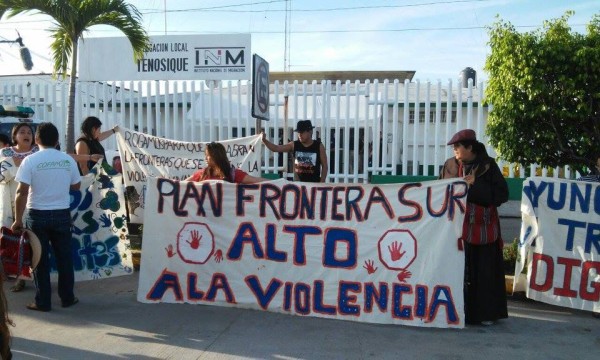 Protesta contra el Plan Frontera Sur. Foto: La72