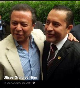 Ulises Grajales Niño, presume en la red social de Facebook sus relaciones políticas que le abrieron las puertas de la prisión. En la foto con el líder nacional del PRI, César Camacho Quiroz. 