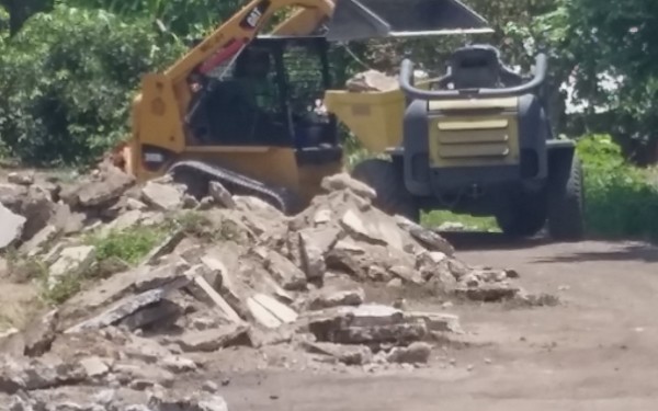 Obras en el estadio olímpico de la ciudad de Tapachula. Foto: Rosy Pérez