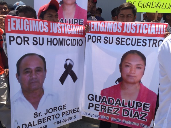 Pobladores de Nicolás Ruiz exigen se localice y regrese con vida a Guadalupe Pérez, y se castigue a los responsables de la muerte de sus padres. Fotos: Chiapas PARALELO